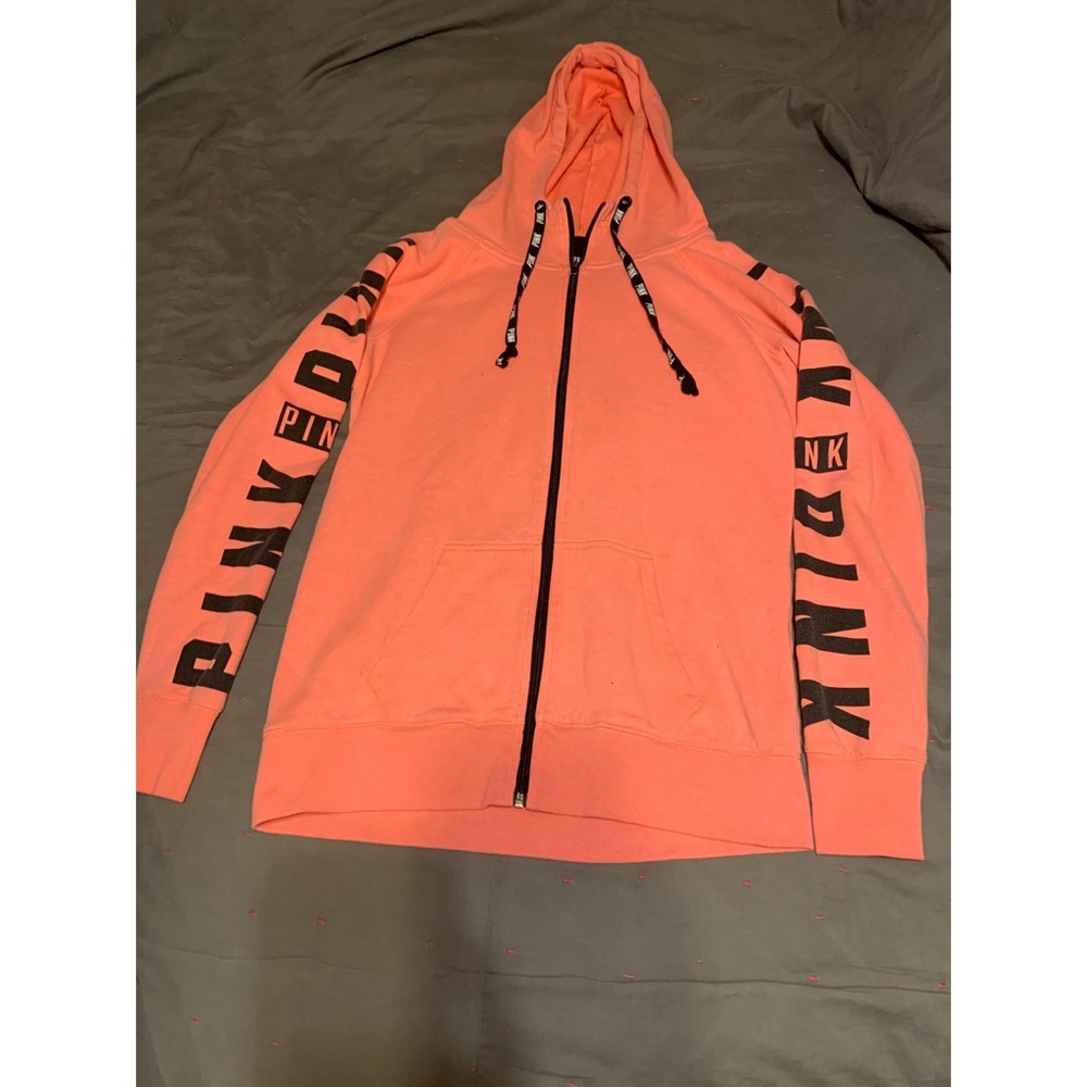 Pink/Salmon colored full zip PINK jacket